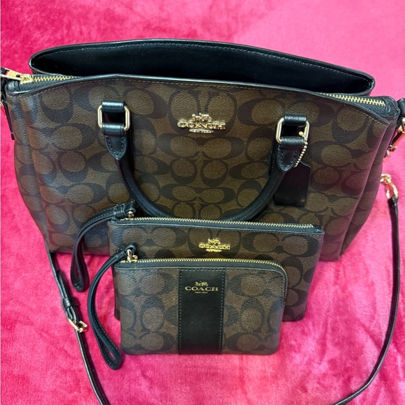 Coach Brown Crossbody Bag with Monogram Print - Picture 8 of 10